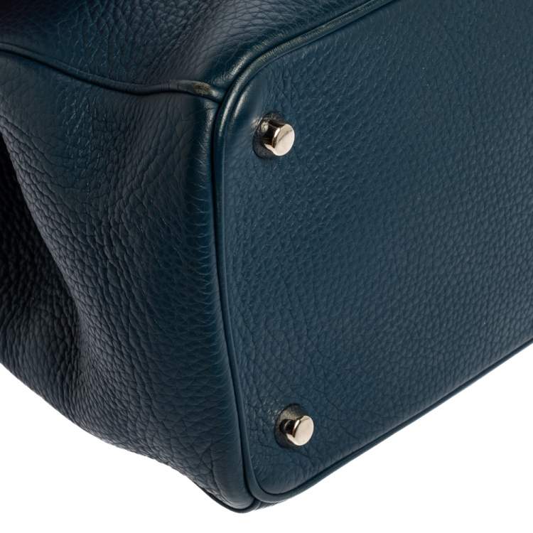 Pre Owned Dior Navy Blue Leather Large Be Dior Flap Top Handle Bag