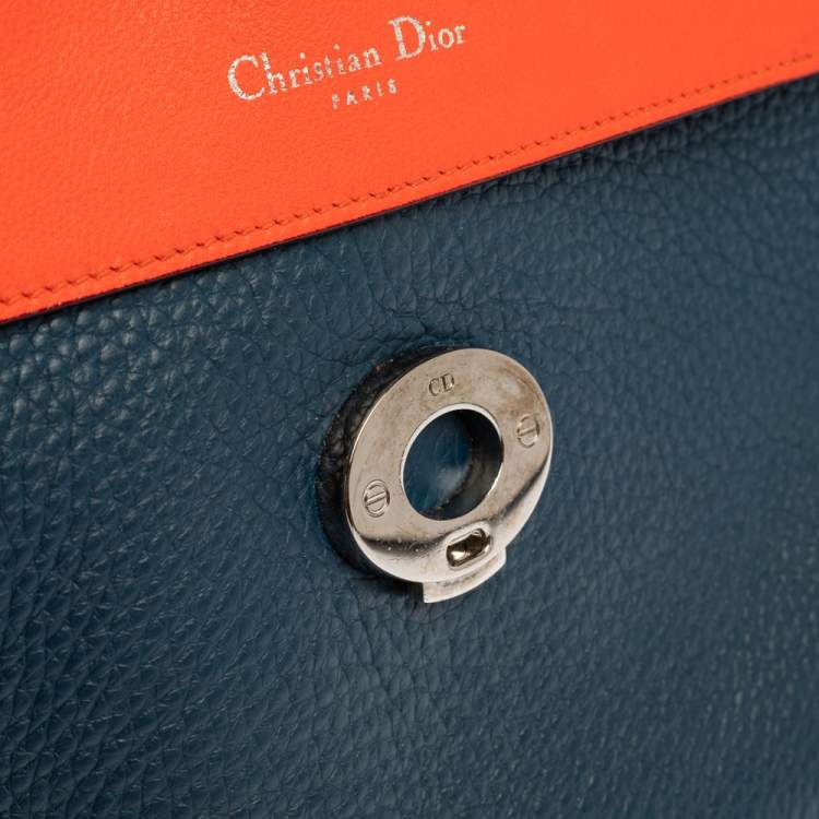 Pre Owned Dior Navy Blue Leather Large Be Dior Flap Top Handle Bag