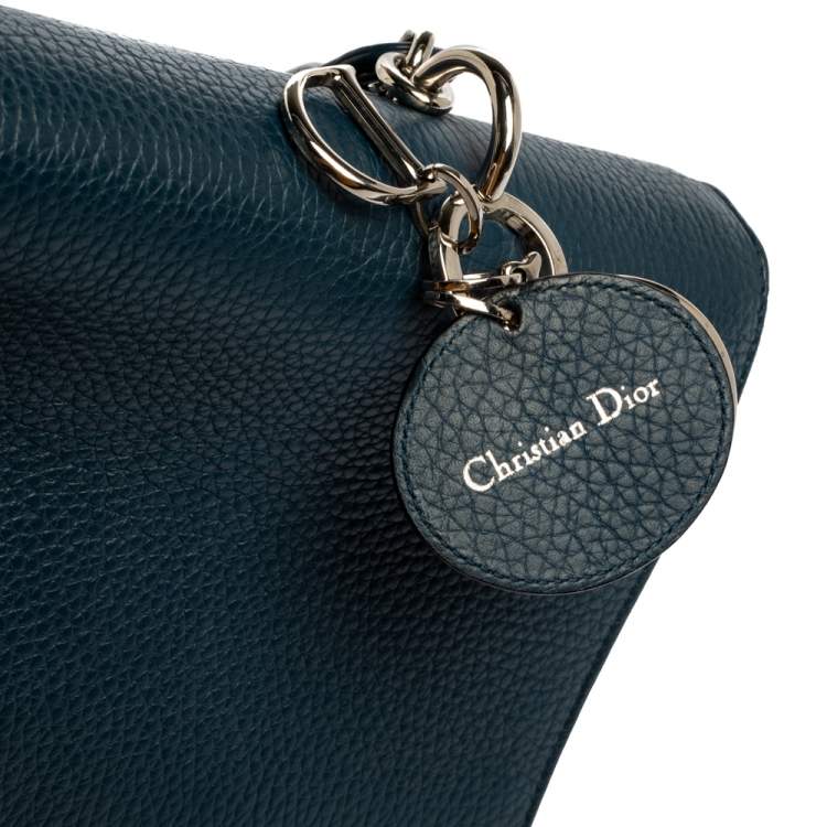 Pre Owned Dior Navy Blue Leather Large Be Dior Flap Top Handle Bag