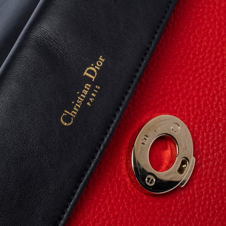Pre Owned Dior Red Leather Small Be Dior Flap Bag