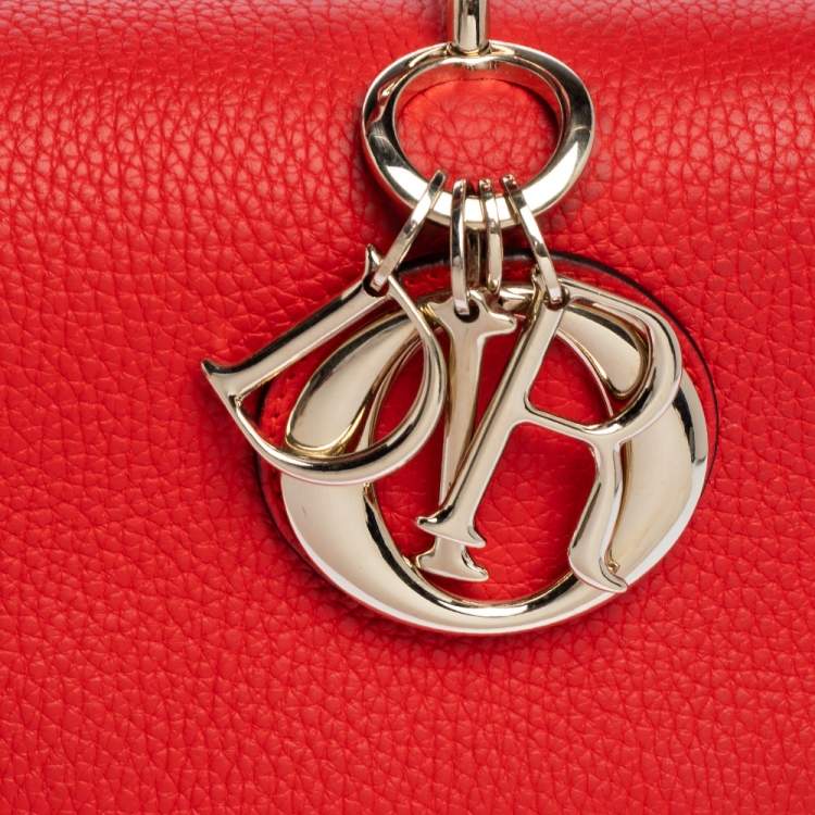 Pre Owned Dior Red Leather Small Be Dior Flap Bag