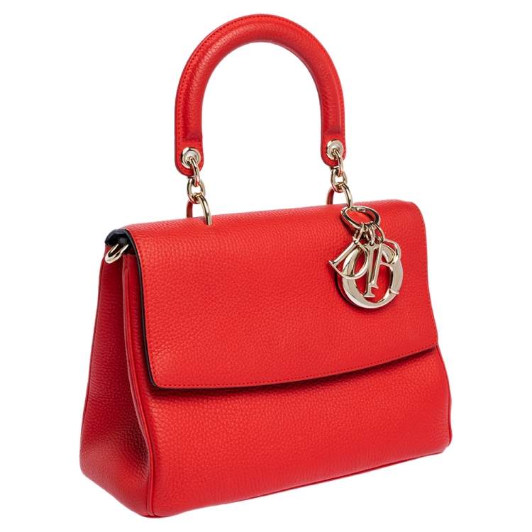 Pre Owned Dior Red Leather Small Be Dior Flap Bag