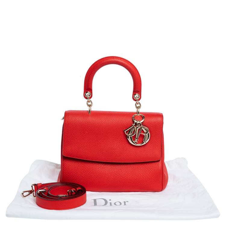 Pre Owned Dior Red Leather Small Be Dior Flap Bag