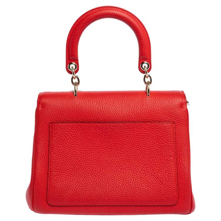 Pre Owned Dior Red Leather Small Be Dior Flap Bag