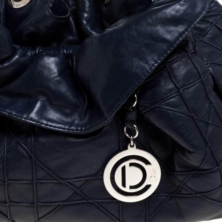 Pre Owned Dior Navy Blue Cannage Leather Le Trente Hobo