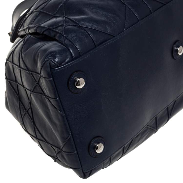 Pre Owned Dior Navy Blue Cannage Leather Le Trente Hobo