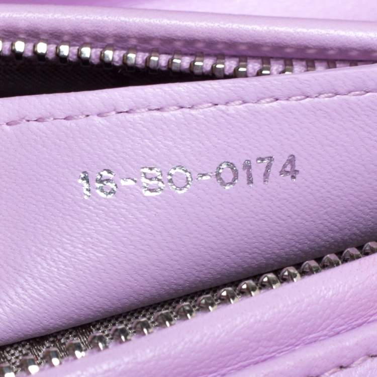 Pre Owned Dior Lavender Cannage Leather Medium Lady Dior Tote 