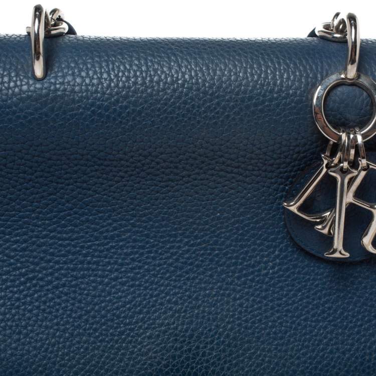 Pre Owned Dior Blue Leather Medium Be Dior Top Handle Bag