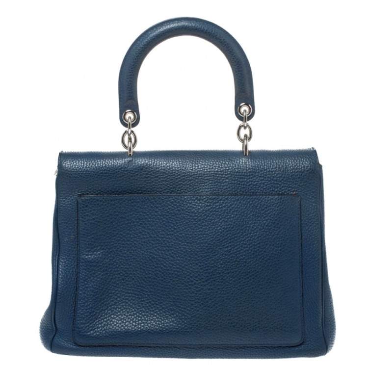 Pre Owned Dior Blue Leather Medium Be Dior Top Handle Bag
