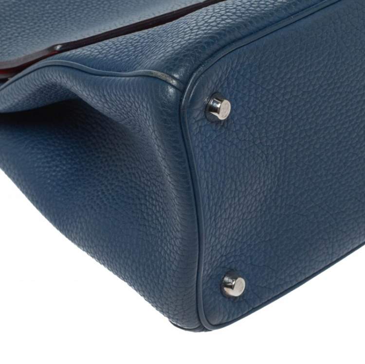 Pre Owned Dior Blue Leather Medium Be Dior Top Handle Bag