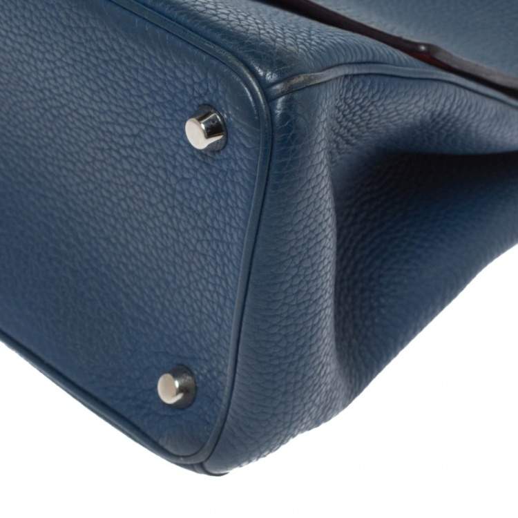 Pre Owned Dior Blue Leather Medium Be Dior Top Handle Bag
