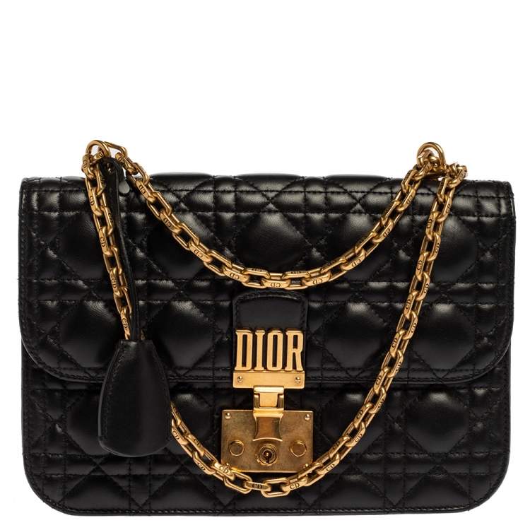 Christian Dior 'Studded Dioraddict' Flap Shoulder Bag Embossed Calfskin