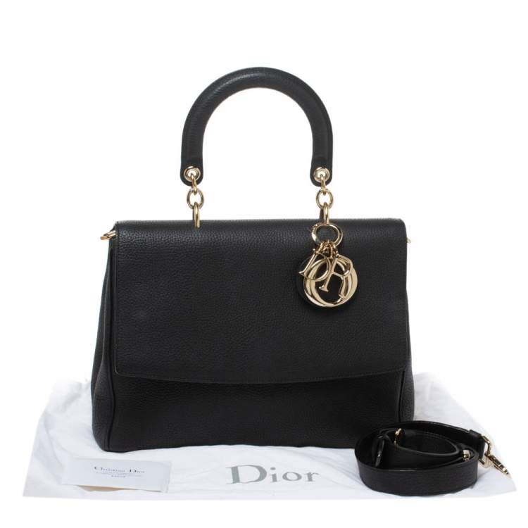 Pre Owned Dior Black Leather Large Be Dior Flap Top Handle Bag