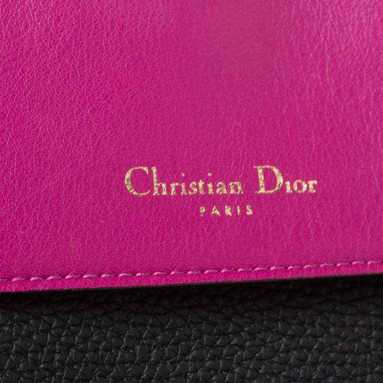 Pre Owned Dior Black Leather Large Be Dior Flap Top Handle Bag