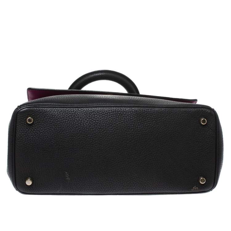 Pre Owned Dior Black Leather Large Be Dior Flap Top Handle Bag