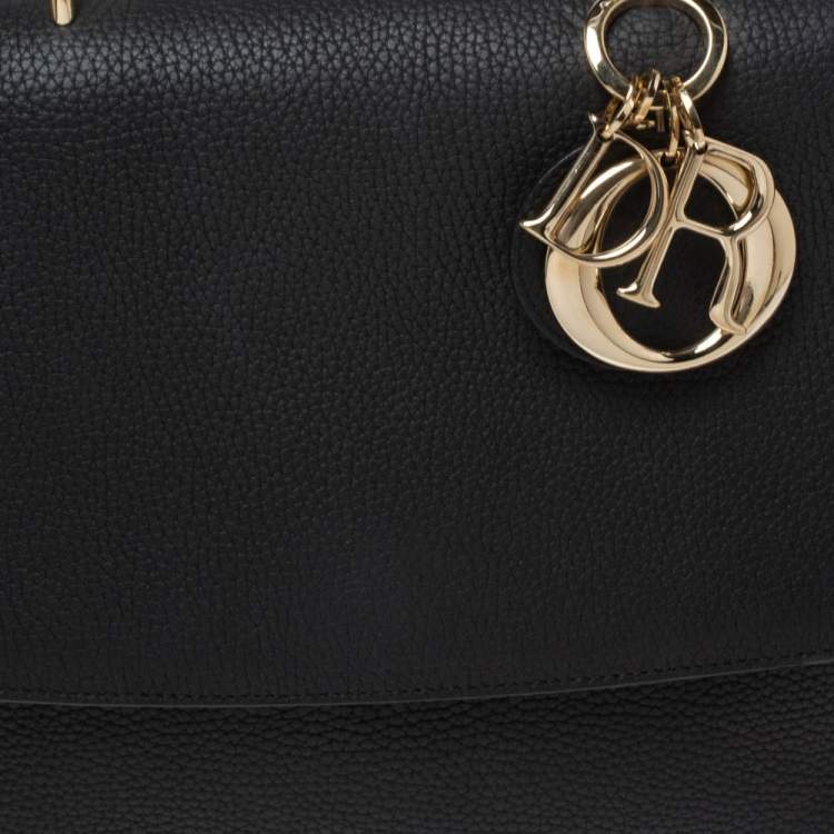 Pre Owned Dior Black Leather Large Be Dior Flap Top Handle Bag
