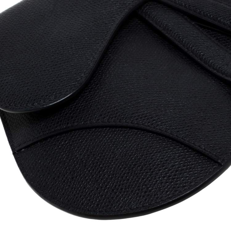 Pre Owned Dior Black Leather Saddle Belt Bag