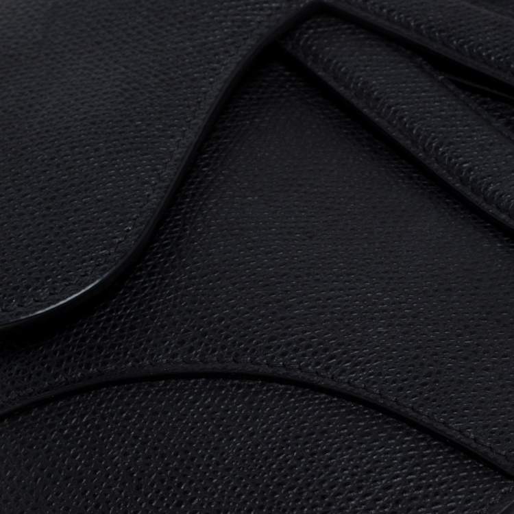 Pre Owned Dior Black Leather Saddle Belt Bag