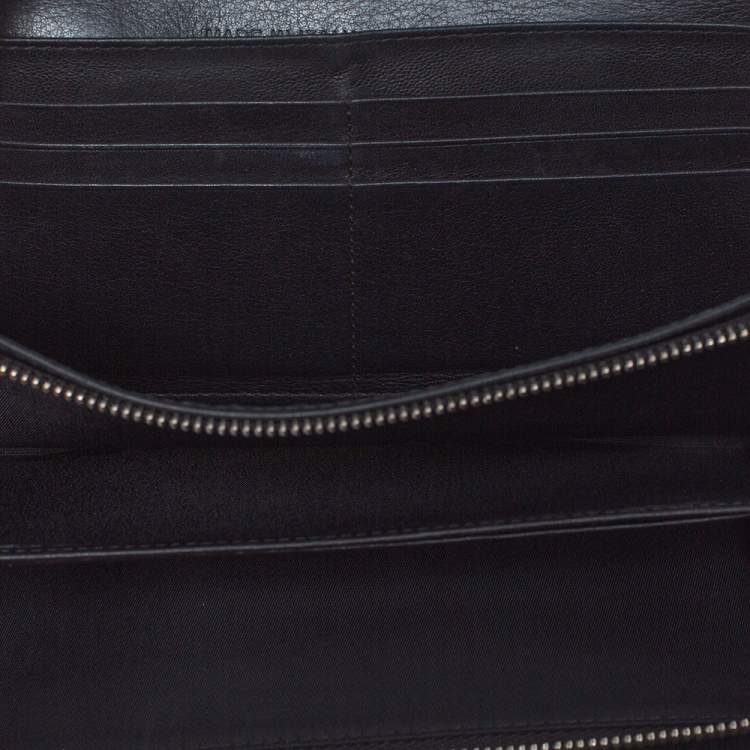 Pre Owned Dior Black Cannage Patent Leather New Lock Wallet on Chain