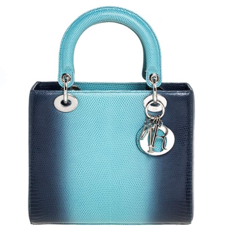Christian Dior Blue Ombre Python Lady Dior Mini Chain Bag  The Closet