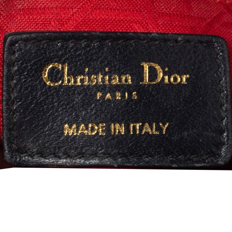 Pre Owned Dior Black Leather Mini Lady Dior Tote