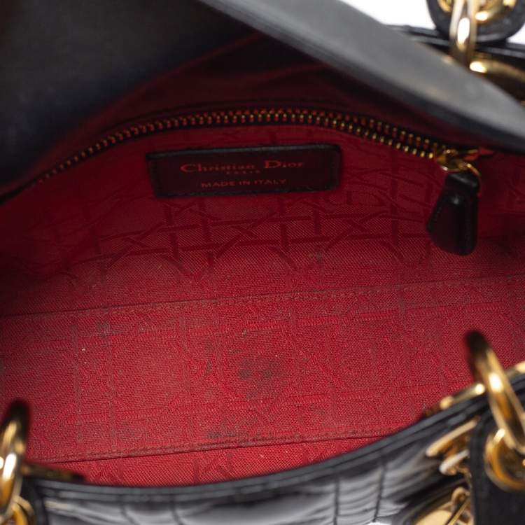Pre Owned Dior Black Leather Mini Lady Dior Tote