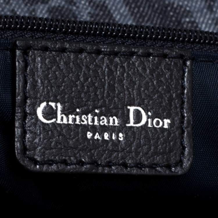 Pre Owned Dior Blue/Orange Oblique Canvas Flight Flap Messenger Bag