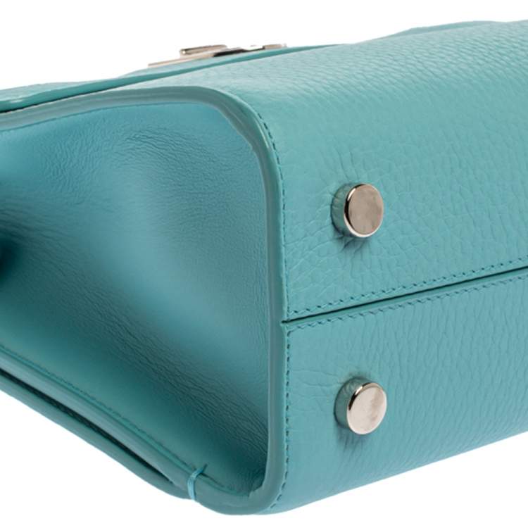 Pre Owned Dior Light Blue Leather Mini Diorever Bag
