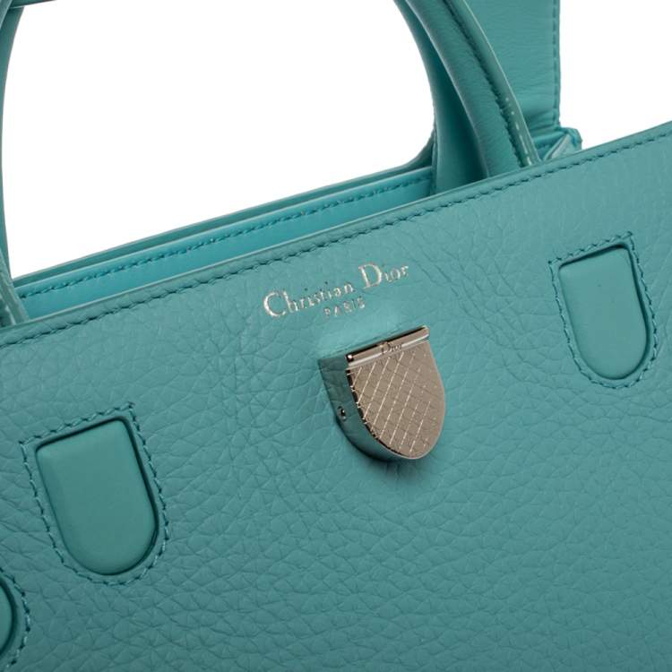 Pre Owned Dior Light Blue Leather Mini Diorever Bag