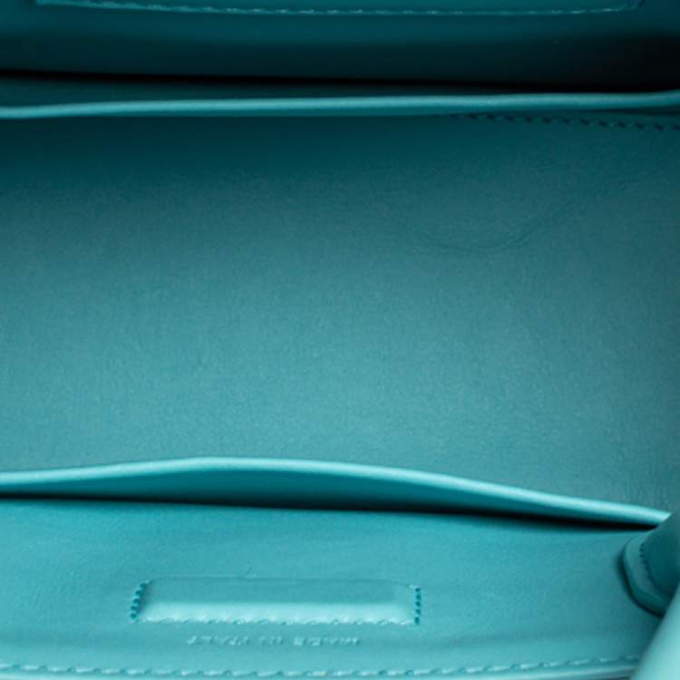 Pre Owned Dior Light Blue Leather Mini Diorever Bag