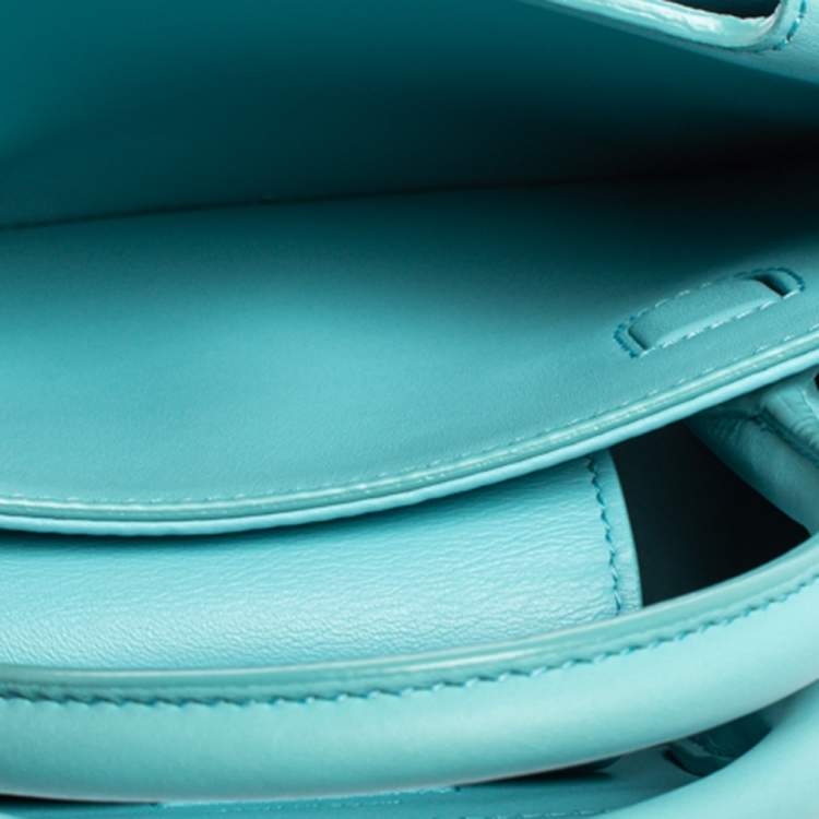 Pre Owned Dior Light Blue Leather Mini Diorever Bag
