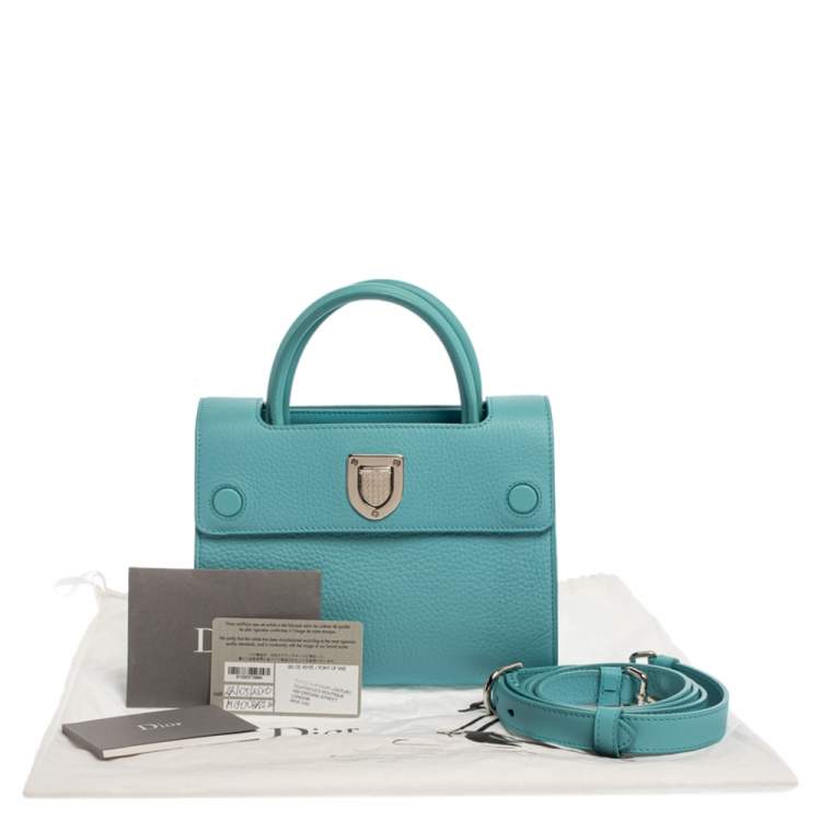 Pre Owned Dior Light Blue Leather Mini Diorever Bag