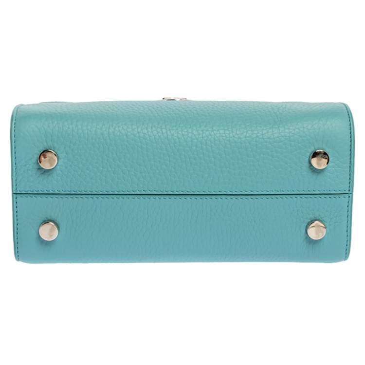Pre Owned Dior Light Blue Leather Mini Diorever Bag