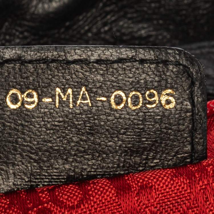 Pre Owned Dior Black Cannage Leather Miss Dior Drawstring Bag