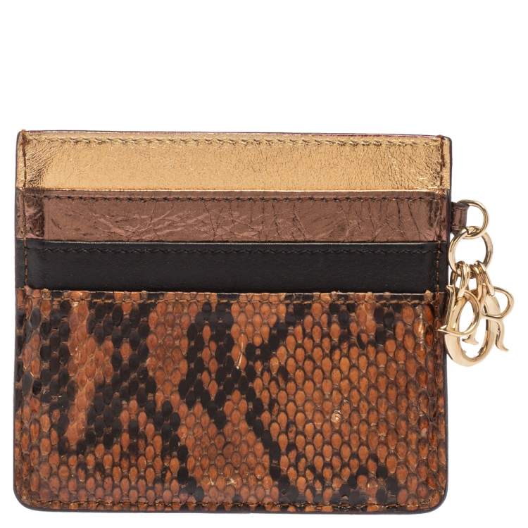 Pre Owned Dior Multicolor Python and Leather Lady Dior Card Holder