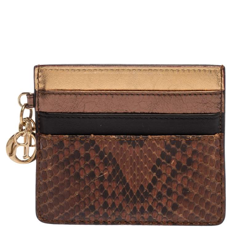 Pre Owned Dior Multicolor Python and Leather Lady Dior Card Holder