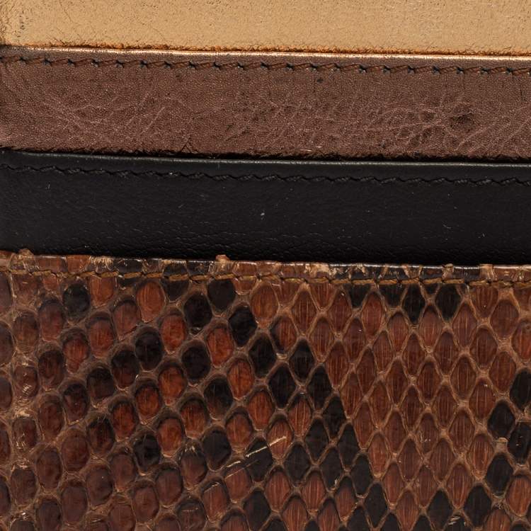 Pre Owned Dior Multicolor Python and Leather Lady Dior Card Holder