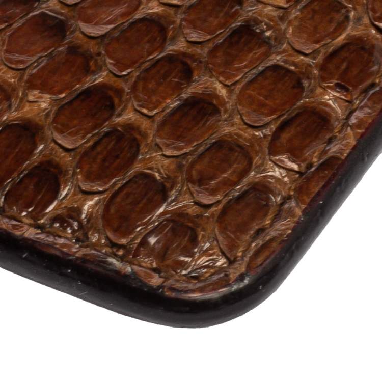 Pre Owned Dior Multicolor Python and Leather Lady Dior Card Holder
