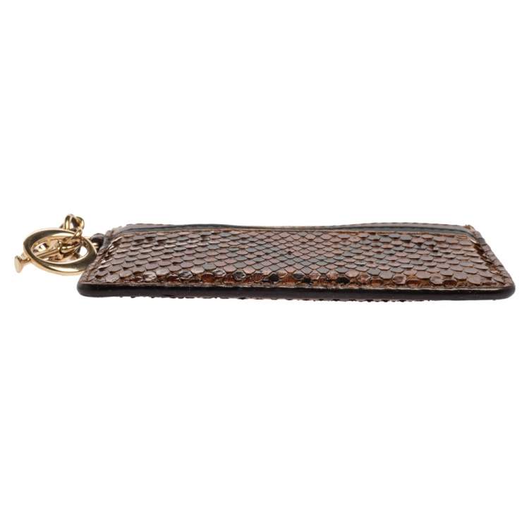 Pre Owned Dior Multicolor Python and Leather Lady Dior Card Holder
