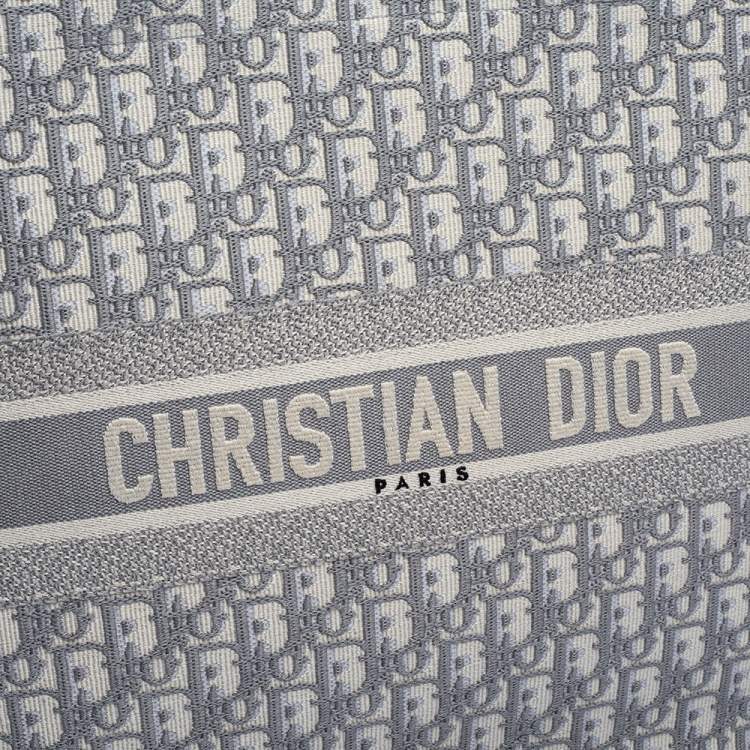 Pre Owned Dior Grey Oblique Canvas Book Tote