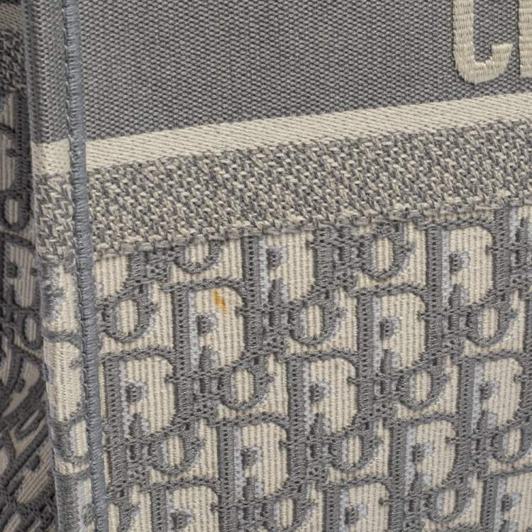 Pre Owned Dior Grey Oblique Canvas Book Tote