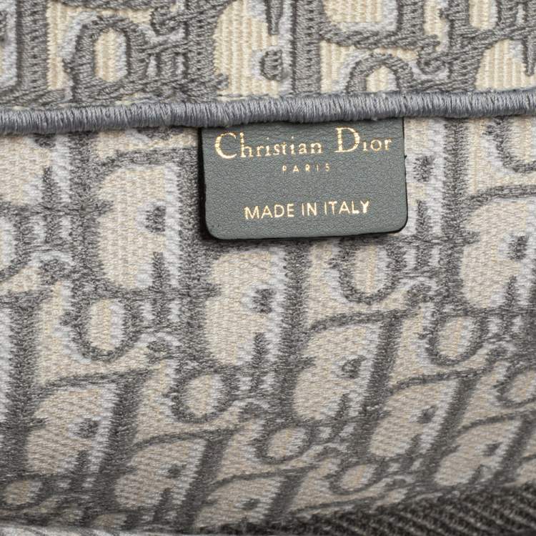 Pre Owned Dior Grey Oblique Canvas Book Tote