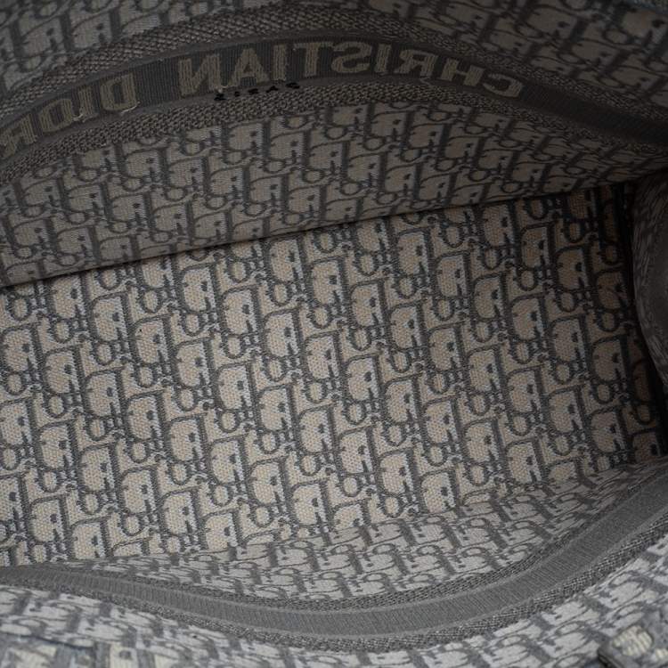 Pre Owned Dior Grey Oblique Canvas Book Tote