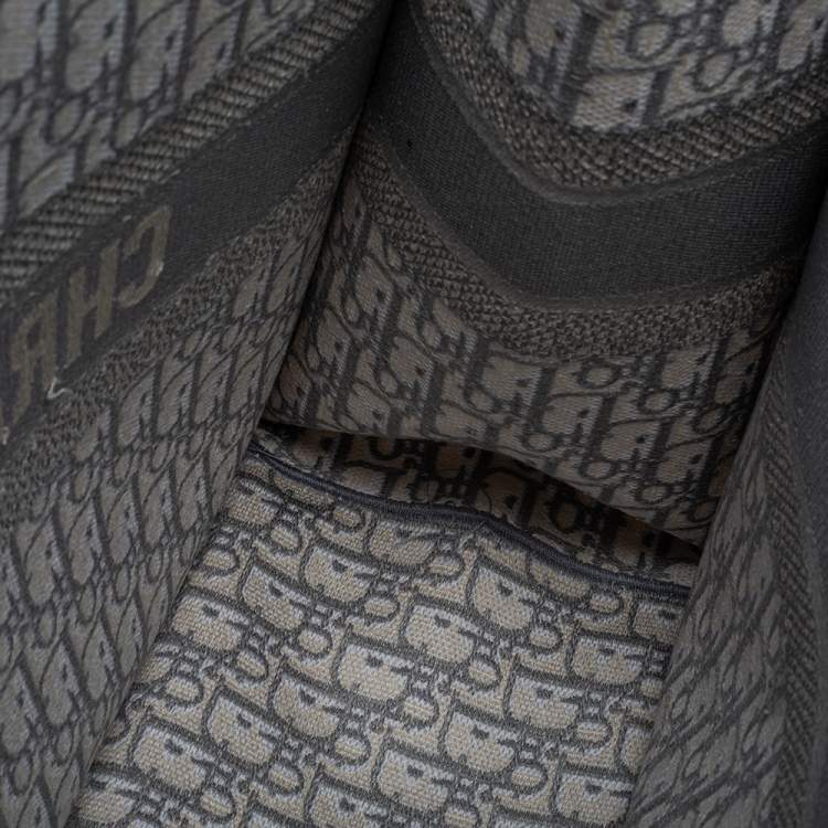 Pre Owned Dior Grey Oblique Canvas Book Tote