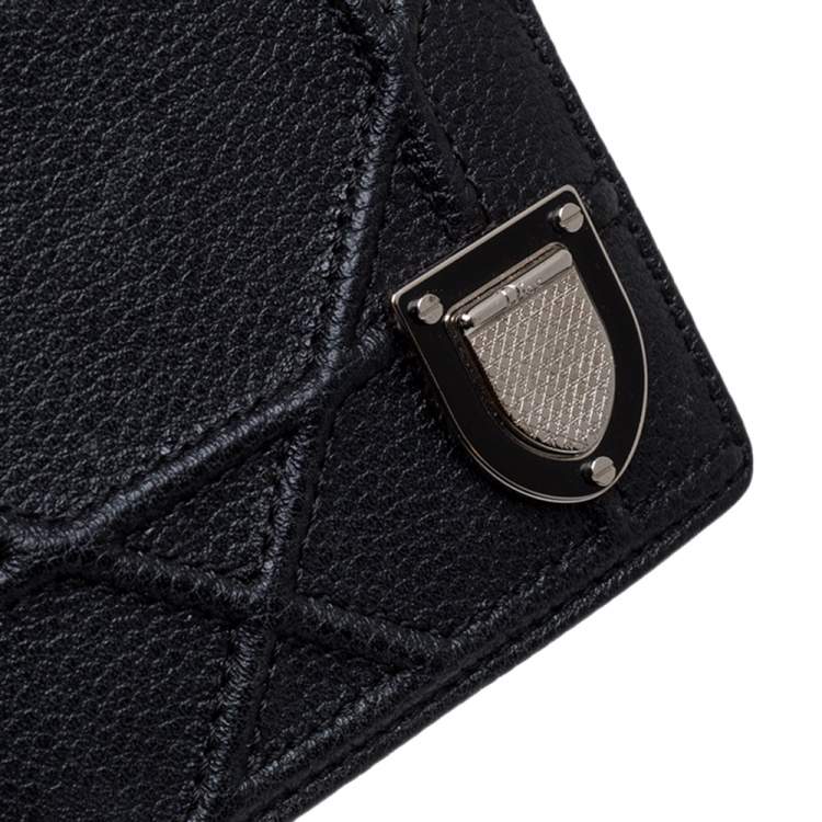 Pre Owned Dior Black Leather Diorama Card Holder