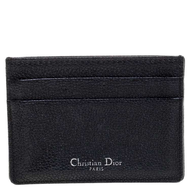 Pre Owned Dior Black Leather Diorama Card Holder