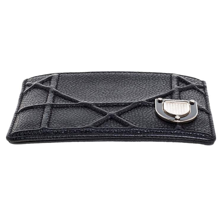 Pre Owned Dior Black Leather Diorama Card Holder
