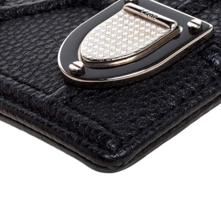 Pre Owned Dior Black Leather Diorama Card Holder