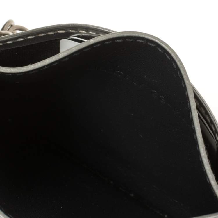 Pre Owned Dior Metallic Silver Micro Cannage Leather Lady Dior Card Holder
