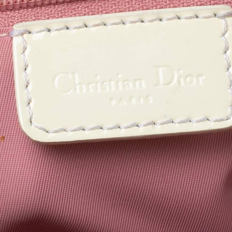 Pre Owned Dior Pink/White Monogram Canvas Girly Boston Bag